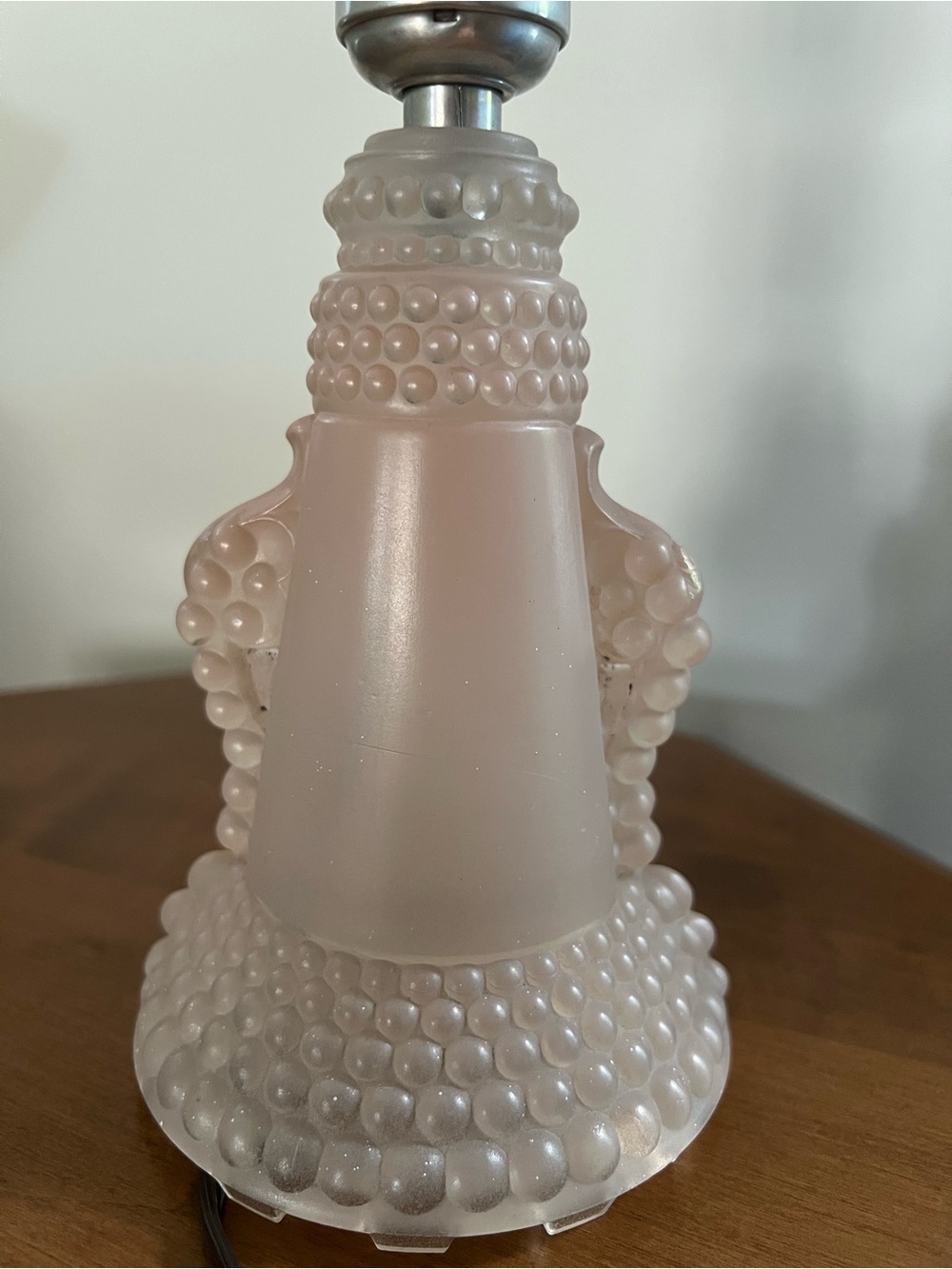 VTG- PAIR of 1930’s Pink Satin Hobnail Depression Glass Boudoir Lamp-See Pics ! - Picture 8 of 16
